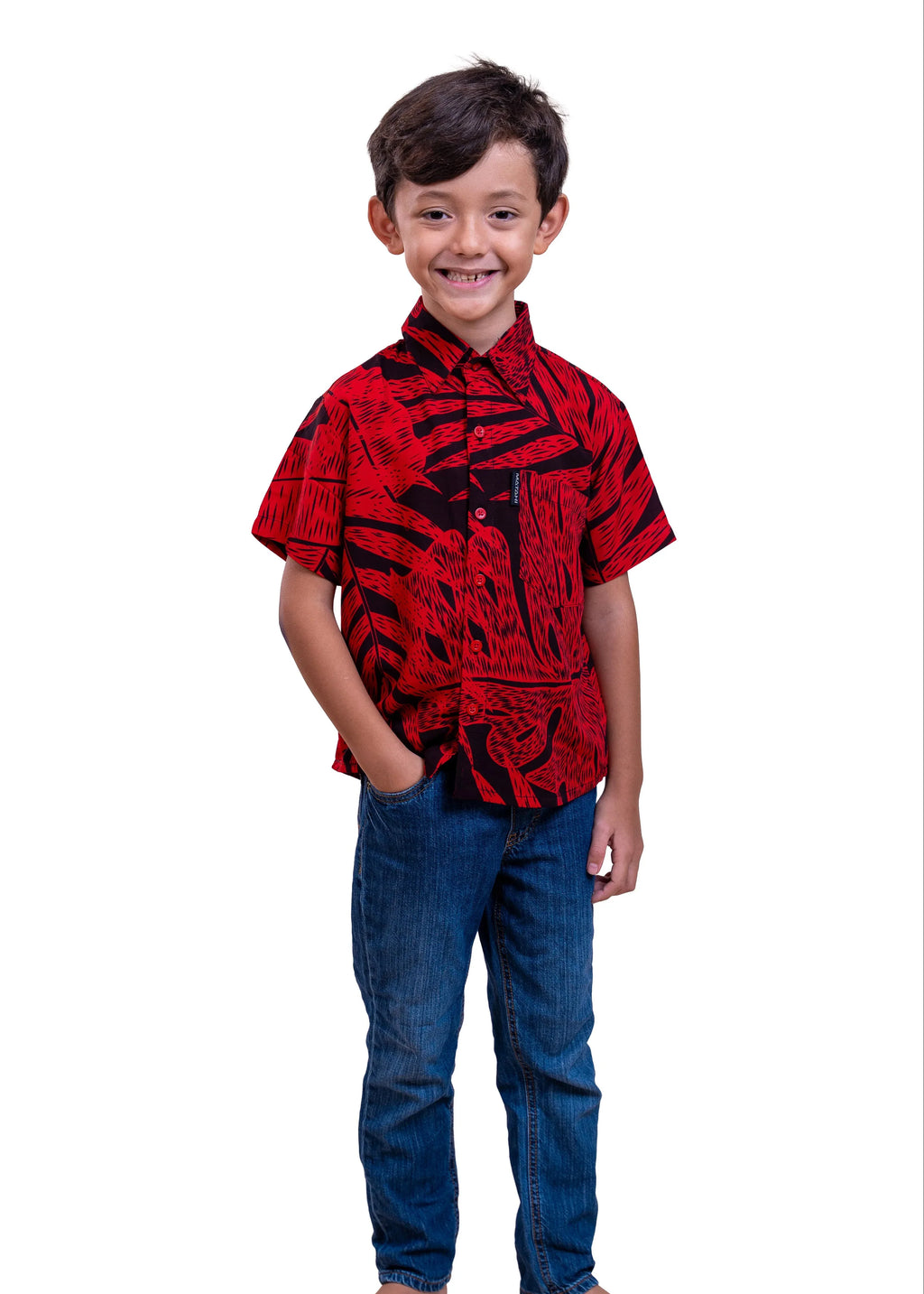 Petit garçon portant une chemise polynésienne Bamboo Kultur