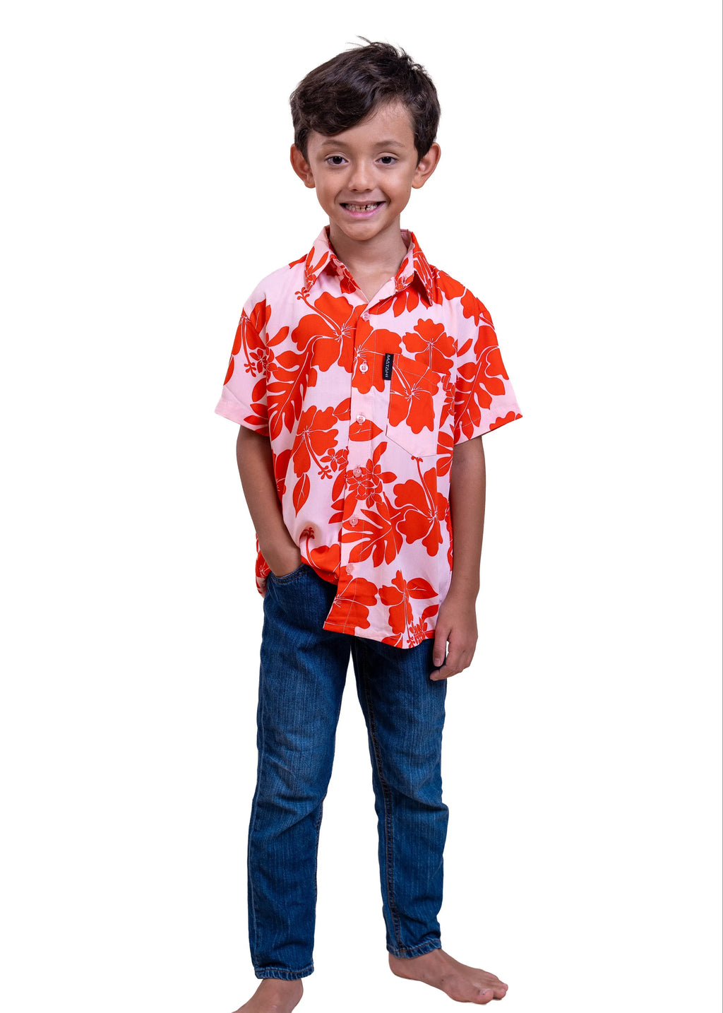 Petit garçon portant une chemise polynésienne Bamboo Kultur