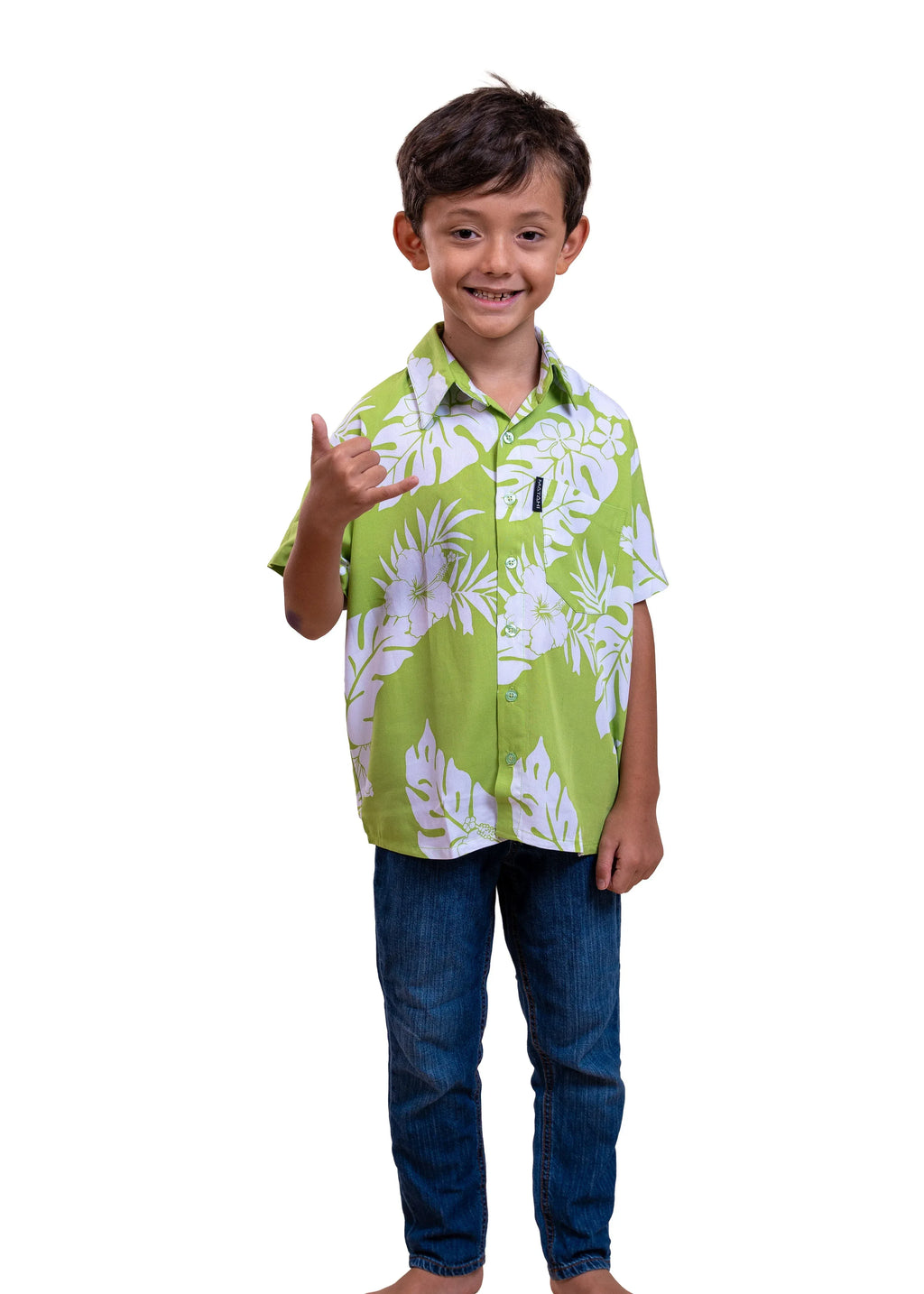 Petit garçon portant une chemise polynésienne Bamboo Kultur