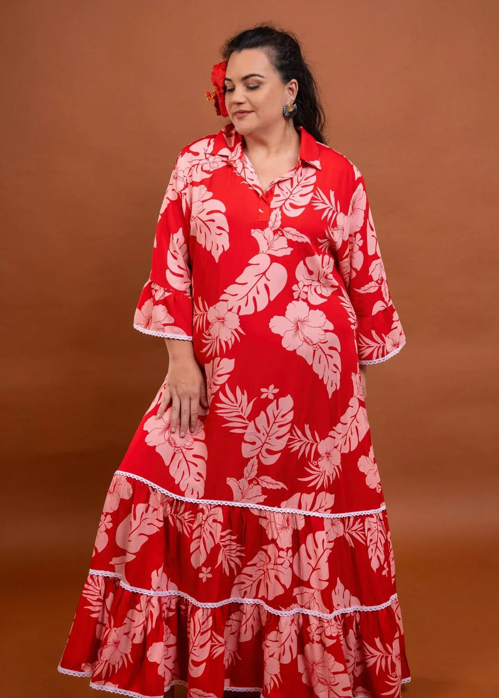 Robe Herehia longue femme polynésienne Bamboo Kultur