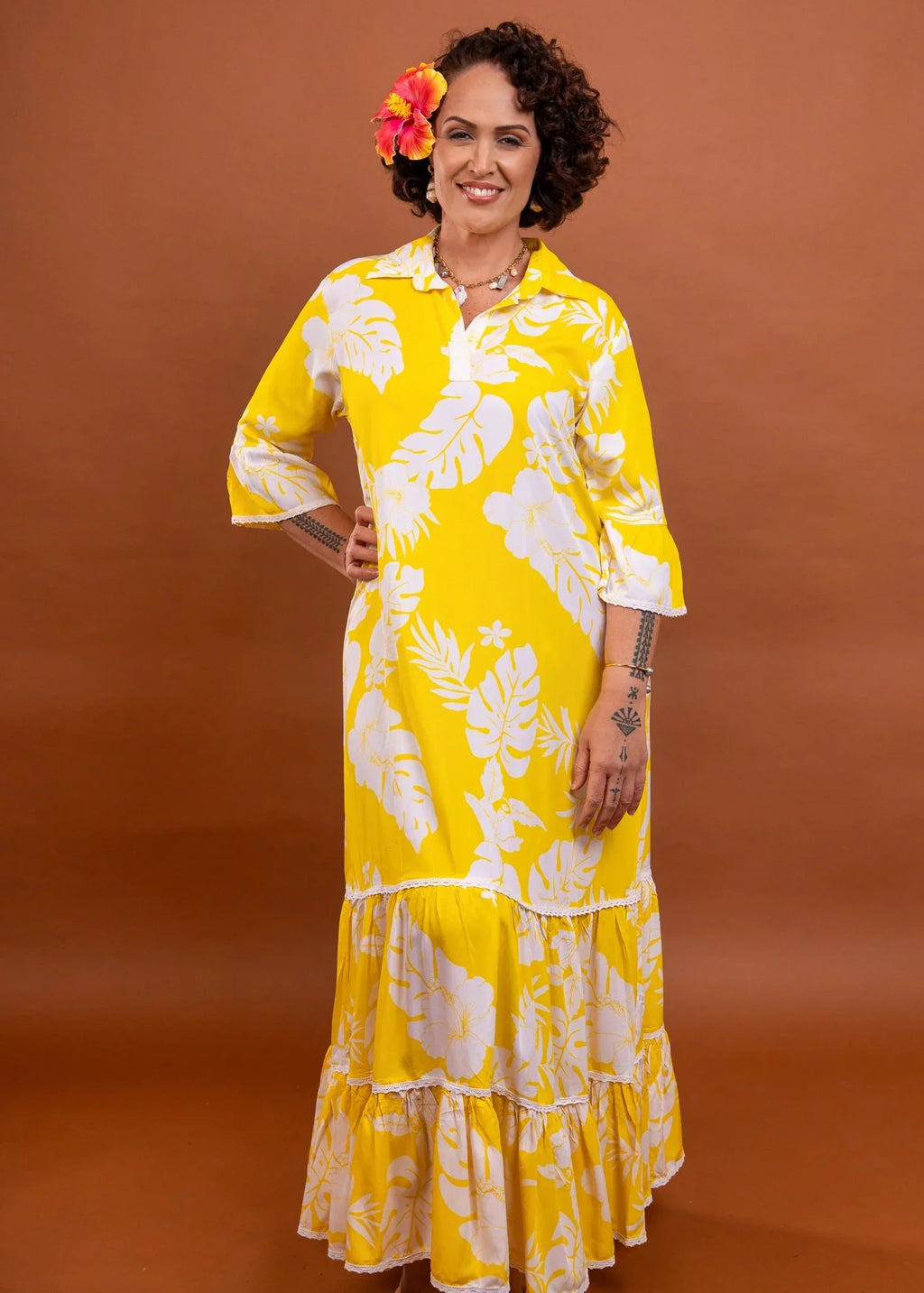 Robe Herehia longue femme polynésienne Bamboo Kultur