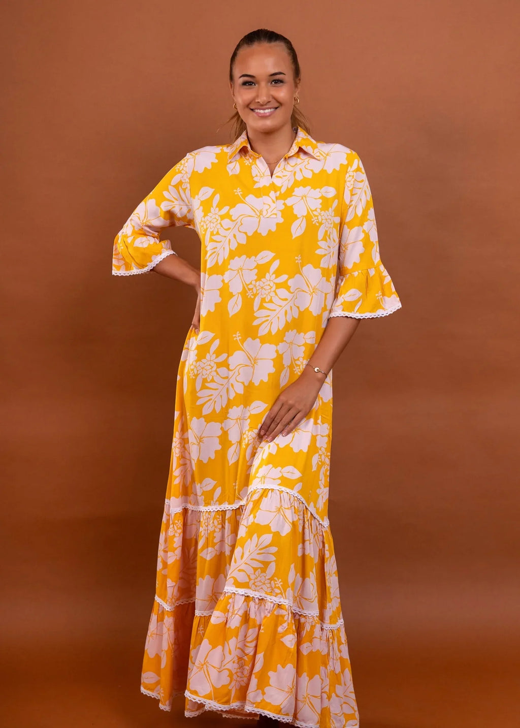 Robe Herehia longue femme polynésienne Bamboo Kultur