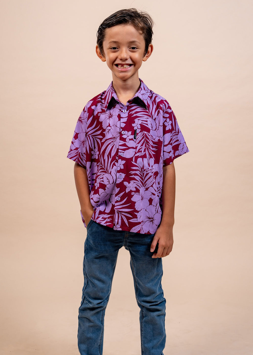 Petit garçon portant une chemise polynésienne Bamboo Kultur