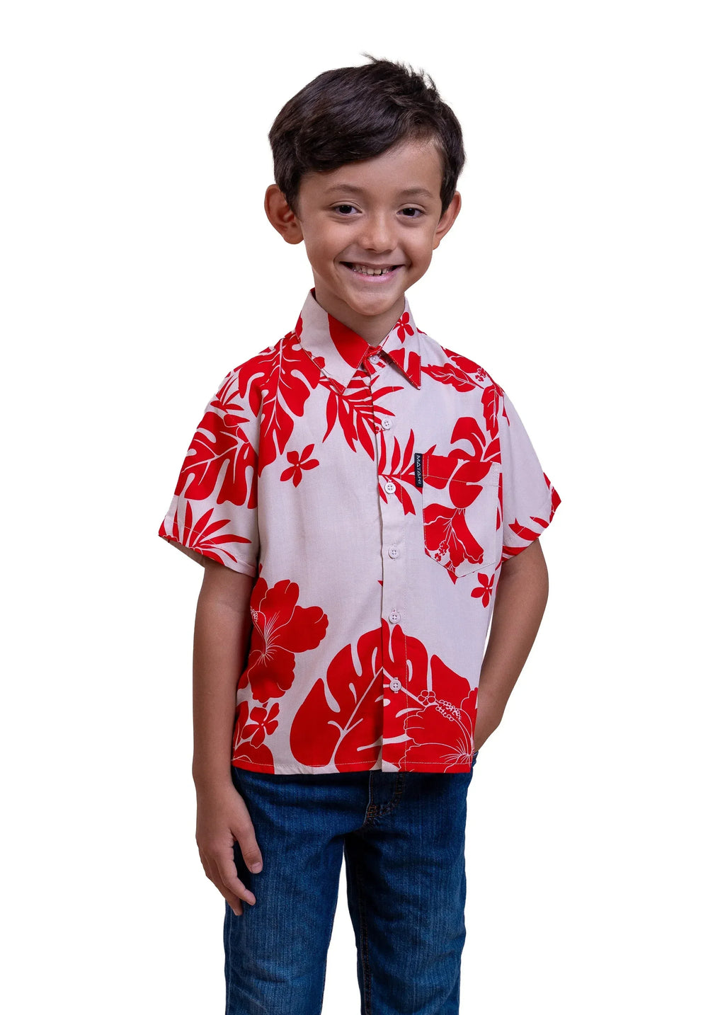 Petit garçon portant une chemise polynésienne Bamboo Kultur