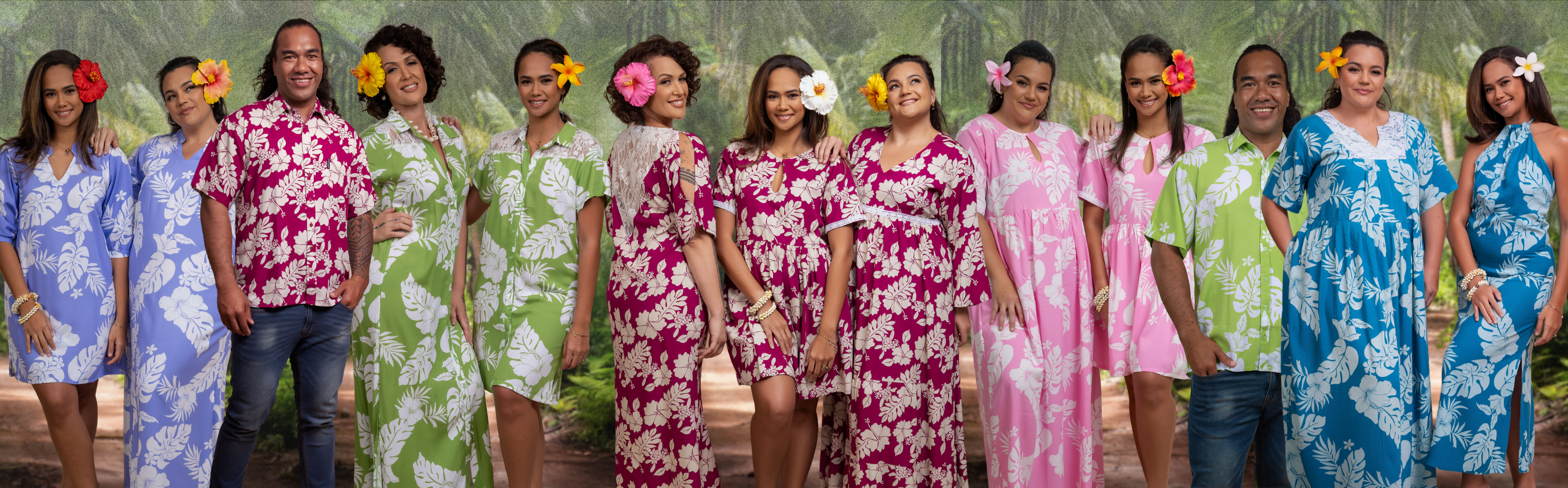 Nueva colección de Bamboo Kultur: ropa floral polinesia para todos, desde la talla XS hasta la 4XL.