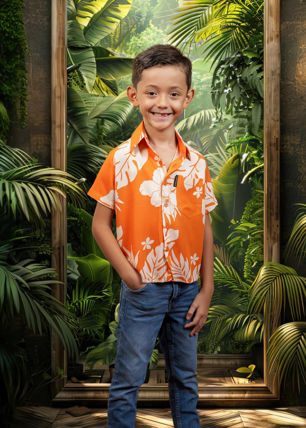 Petit garçon portant une chemise polynésienne Bamboo Kultur