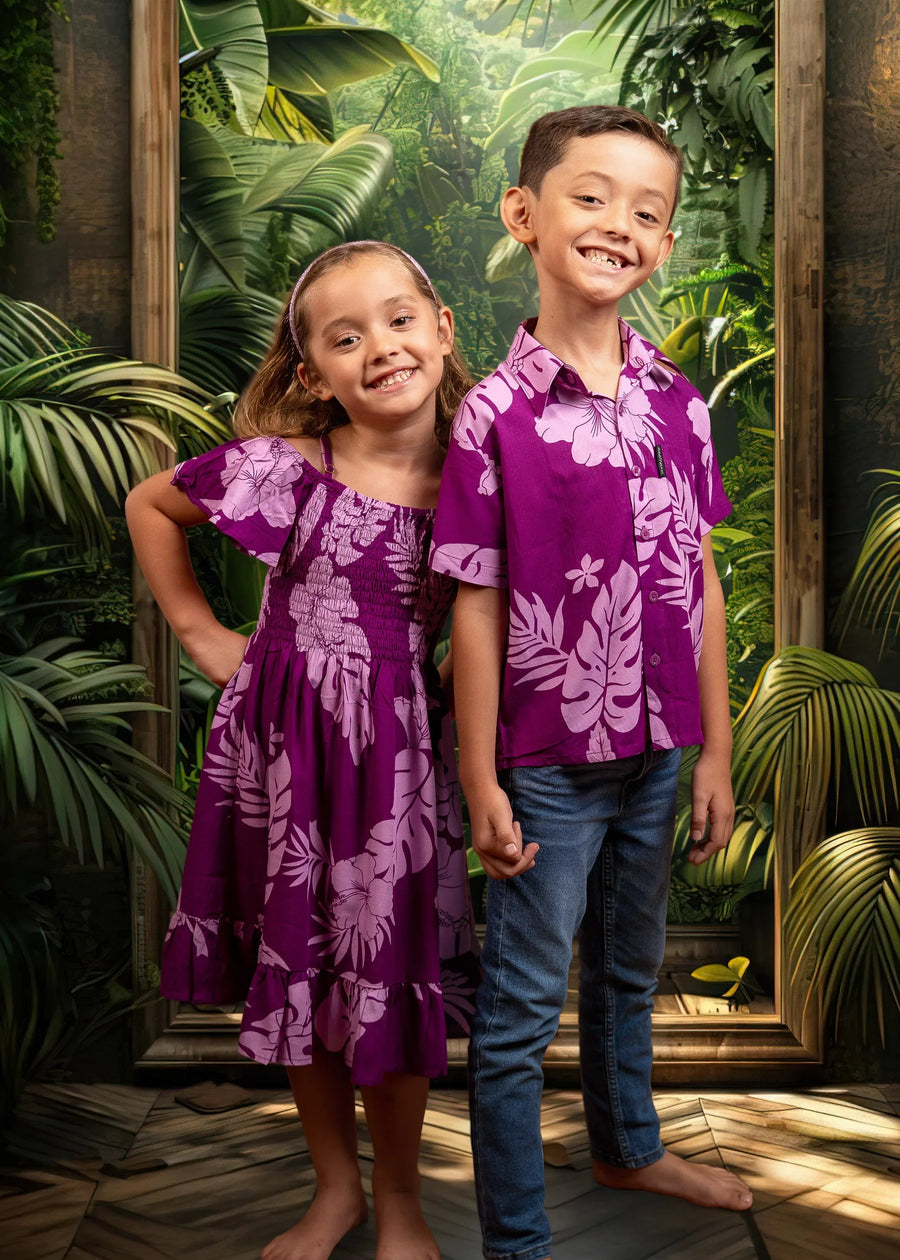 Petit garçon portant une chemise polynésienne Bamboo Kultur